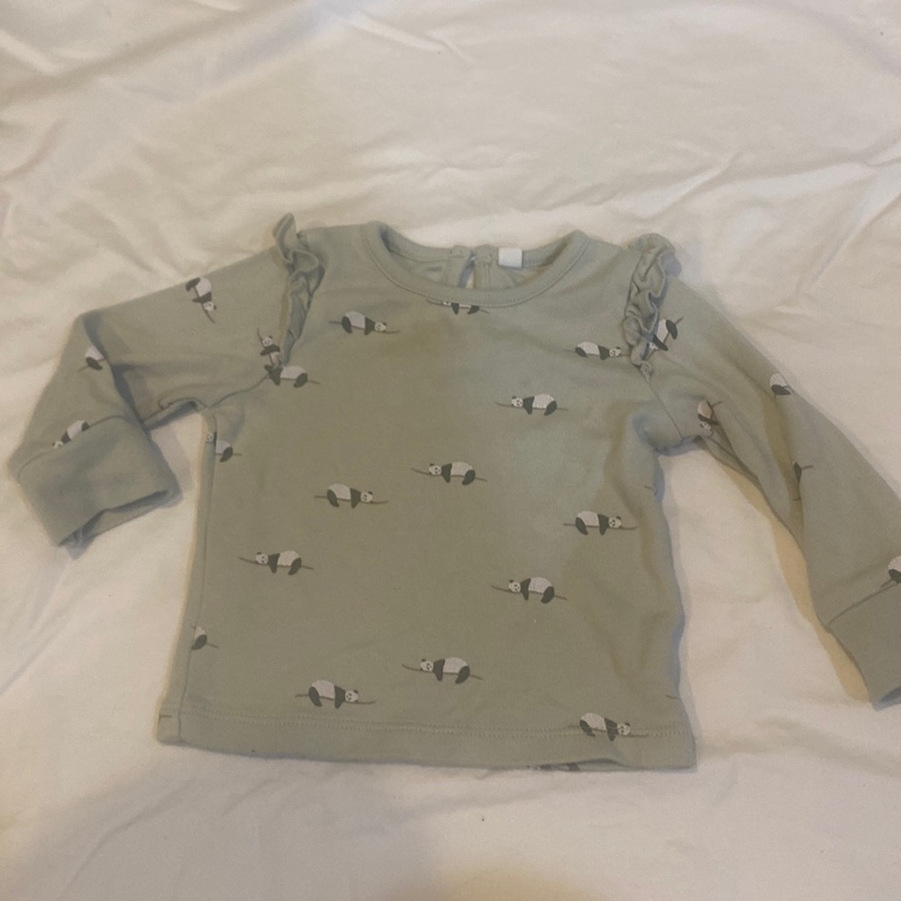 Mori Panda print long sleeve T 3-6 months